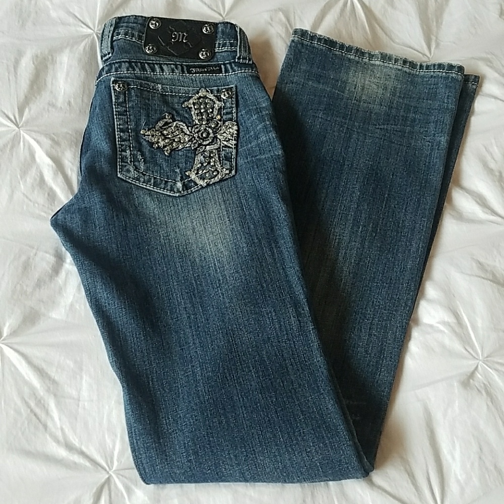 Miss Me Distressed Boot Cut Jeans